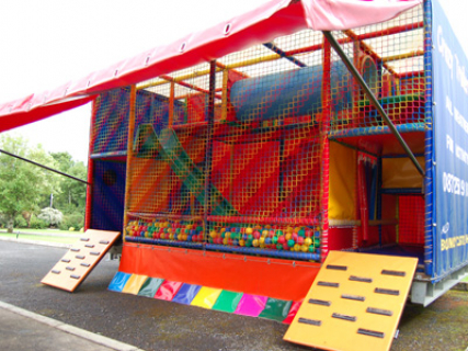 gallery/party trailer double slide gladiatorringthe bouncy castle company company donegal